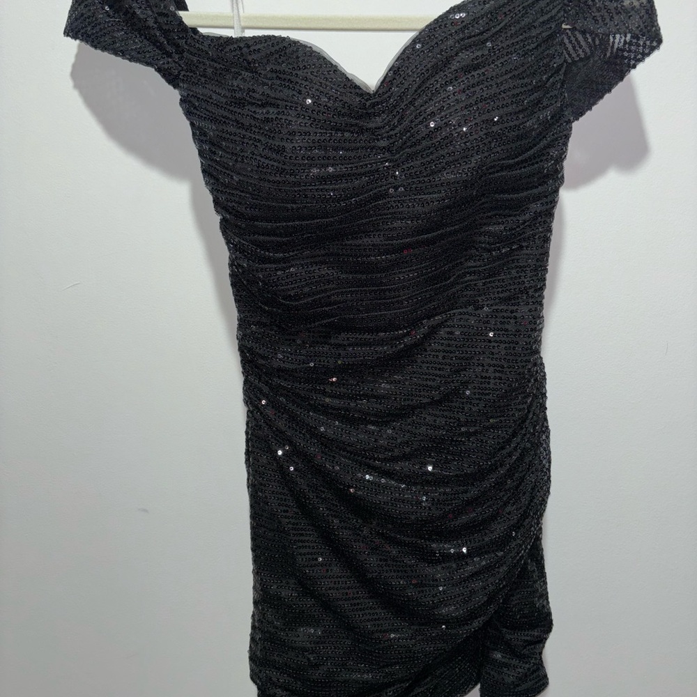 Elegant Black Sequin Dress